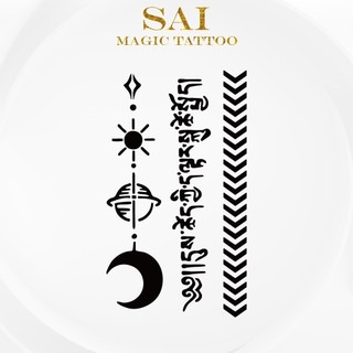 Miếng dán hình xăm tạm thời SAI MAGIC TATTOO 10CM×06CM chống thấm nước lâu trôi lên đến 2 tuần,Cổ tay Cánh tay,Bé nhỏ Cute Dễ thương tối giản,Hình xăm bộ lạc 007