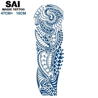 Miếng dán hình xăm tạm thời SAI MAGIC TATTOO 47CM×16CM chống thấm nước lâu trôi lên đến 2 tuần,cánh tay Chân Đùi Tay áo hình xăm Full tay Nửa tay bắp tay,Truyền thống bộ lạc Lớn Quá khổ,Dwayne Johnson Tiếng Samoa vật tổ 010