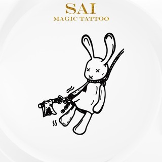 Miếng dán hình xăm tạm thời SAI MAGIC TATTOO 10CM×06CM chống thấm nước lâu trôi lên đến 2 tuần,Cổ tay Cánh tay,Bé nhỏ Cute Dễ thương tối giản,chú thỏ 077