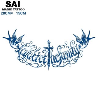 Miếng dán hình xăm tạm thời SAI MAGIC TATTOO 28CM×15CM chống thấm nước lâu trôi lên đến 2 tuần,Ngực Lưng Eo,Người đàn ông Đàn bà Con gái Con trai,Lớn,Hiphop Cụm từ 003