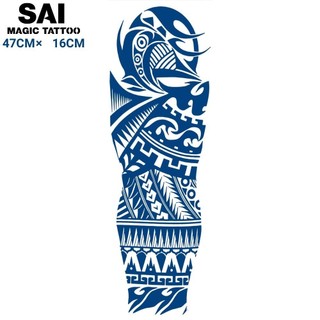 Miếng dán hình xăm tạm thời SAI MAGIC TATTOO 47CM×16CM chống thấm nước lâu trôi lên đến 2 tuần,cánh tay Chân Đùi Tay áo hình xăm Full tay Nửa tay bắp tay,Truyền thống bộ lạc Lớn Quá khổ,Dwayne Johnson Tiếng Samoa vật tổ 020