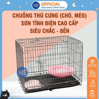 [TẶNG LÓT CHUỒNG] Chuồng Chó Mèo, Lồng Thú Cưng Sơn Tĩnh Điện Bền Gấp Gọn Đủ Kích Thước S, M, L, XL