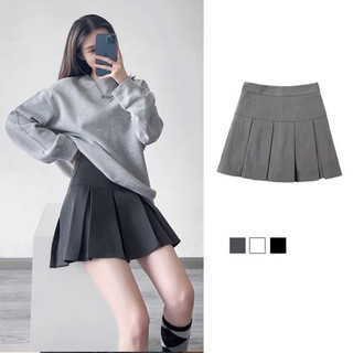 Chân Váy Xếp Ly Bản To Dasinoo Chữ A Dáng Ngắn Có Quần Trong Phong Cách Hàn Quốc