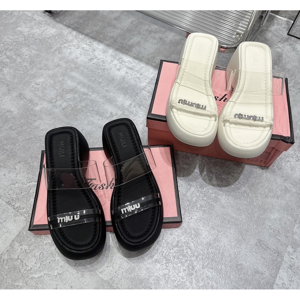 Dép xuồng Mijili quai trong Size 35-39 fullbox