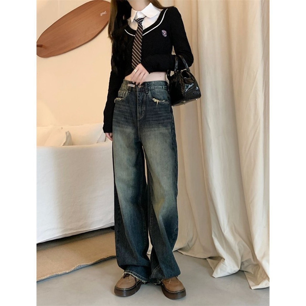 [HOT] Quần Ống Rộng Retro tua rua gấu túi Jean Nữ Mùa Hè Mới, quần ông rộn Phong Cách siêu Hot D57 | BigBuy360 - bigbuy360.vn