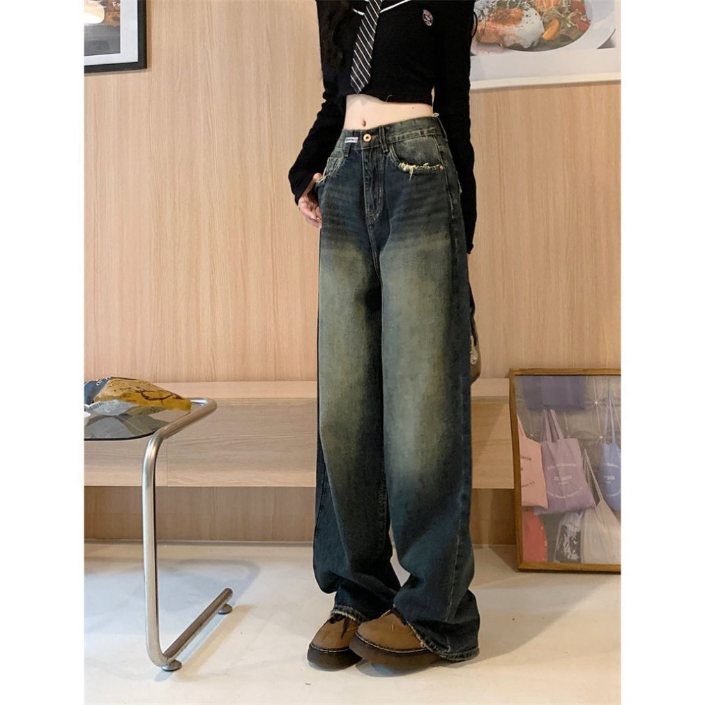 [HOT] Quần Ống Rộng Retro tua rua gấu túi Jean Nữ Mùa Hè Mới, quần ông rộn Phong Cách siêu Hot D57 | BigBuy360 - bigbuy360.vn