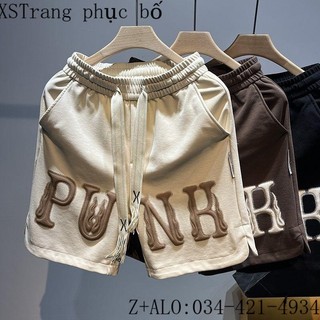 Quần Short Thể Thao Nam In Chữ Ba Chiều Kiểu Mỹ  Quần Năm Phân Rộng Rãi Thương Hiệu Sành Điệu