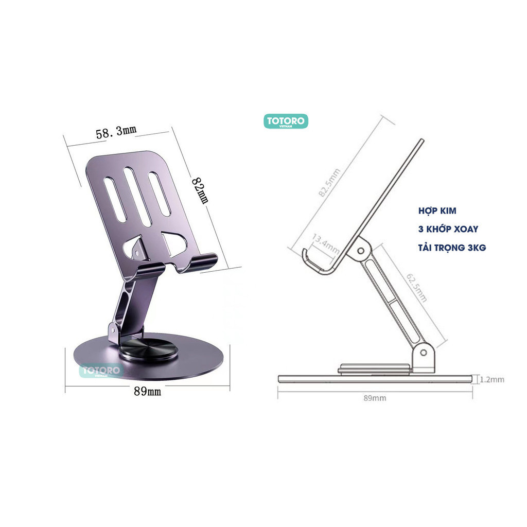 Giá đỡ Điện thoại Máy tính Bảng iPad HỢP KIM Xoay 360 độ Gấp gọn TPS Kệ đỡ iPhone Android Table | BigBuy360 - bigbuy360.vn