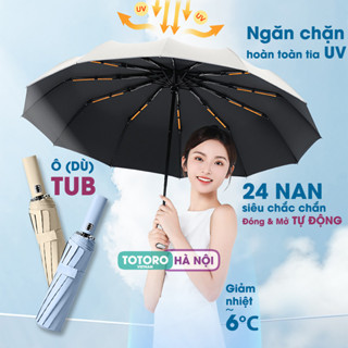 Ô Dù tự động TUB che mưa đi nắng 24 NAN 8 NAN cao cấp Gấp gọn Đóng Mở tự động cho Ô Tô Xe Hơi Du Lịch