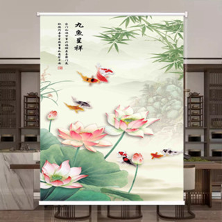  Rèm Tranh Cuốn 3D Cửu Ngư Tụ Hội Cản Nắng Cản Sáng Cho Cửa Sổ Đa Dạng Mẫu Mã Lựa Chọn 