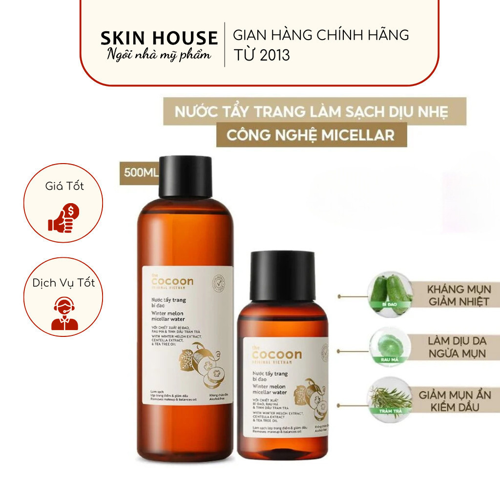 Nước Tẩy Trang Cocoon Bí Đao - Nước Tẩy Trang Bí Đao Cocoon Làm Sạch Da Winter Melon Micellar Water | BigBuy360 - bigbuy360.vn