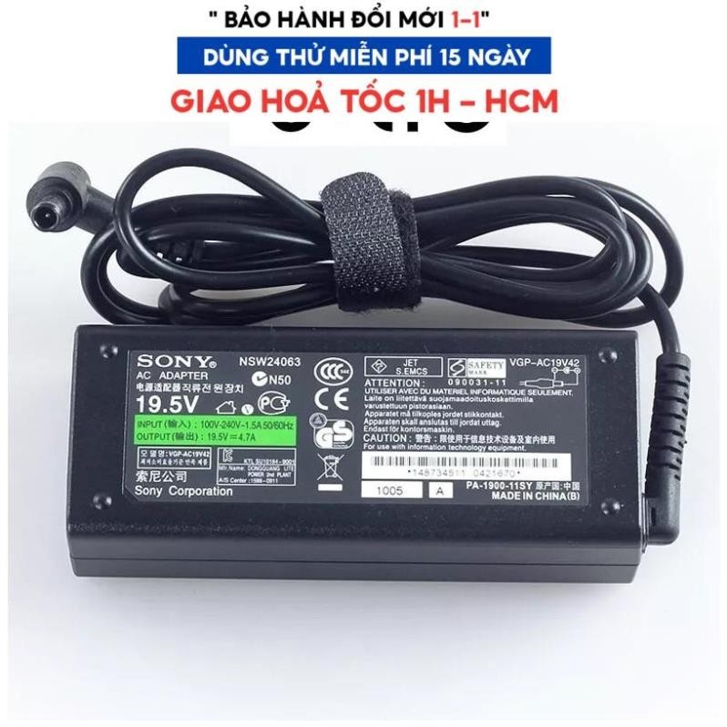 SẠC ZIN LAPTOP SONY VAIO 90W Charger 19.5V 4.7A mới 100%