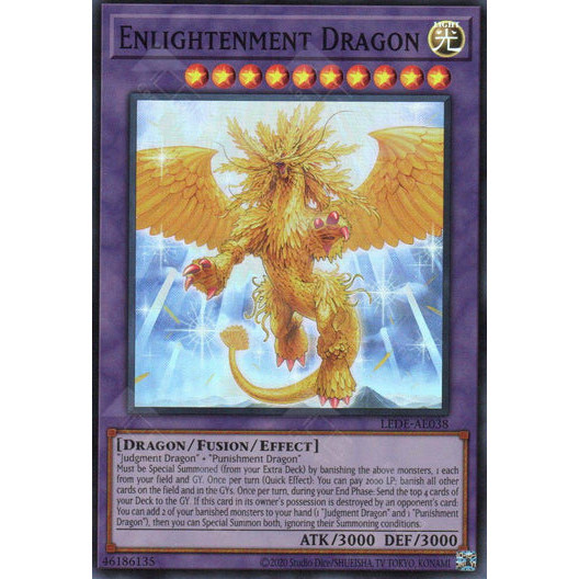 [ Bài Yugioh Chính Hãng ] LEDE-AE038 Enlightenment Dragon (SR)