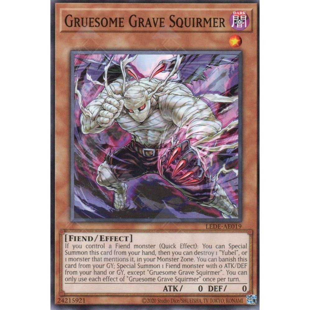 [ Bài Yugioh Chính Hãng ] LEDE-AE019 Gruesome Grave Squirmer - Common