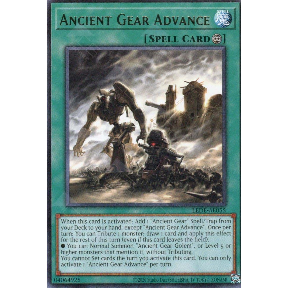 [ Bài Yugioh Chính Hãng ] LEDE-AE055 Ancient Gear Advance - Rare