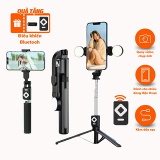 (Tặng Remote) Gậy Chụp Ảnh 3 Chân B11S Thế Hệ Mới - Có Đèn Led Trợ Sáng - Nút Bluetooth Điều Khiển Từ Xa - Chính Hãng