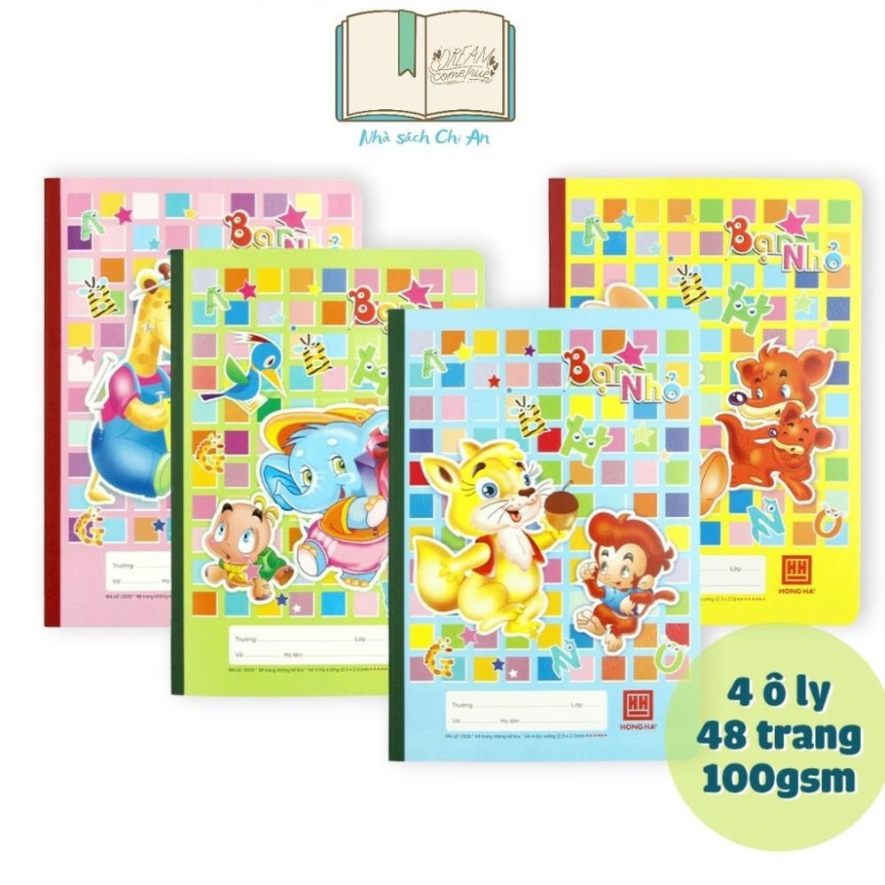 Combo 10 quyển vở ô ly Hồng Hà giấy dầy đẹp - viết không thấm mực 4 ly/ 5 ly 0509 / 0519