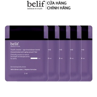 [HB Gift] Combo 5 gói Serum chống nhăn ngăn lão hóa toàn diện Belif Age Knockdown Bomb 2ml/gói