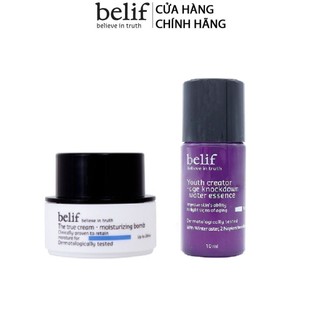 [HB Gift] Combo Nước dưỡng chống lão hóa Age Knockdown Water Essence 10ml và Kem cấp ẩm suốt 26 giờ Belif 10ml Gimmick