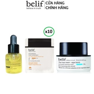 [HB Gift] Combo Tinh chất dưỡng trắng, cấp ẩm tức thì và chống nắng hoàn hảo Belif Gimmick