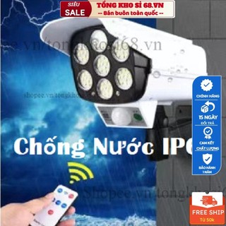 Đèn Năng Lượng Mặt Trời Giả Camera Ngoài Trời Tự Động Bật Tắt Chống Trộm, Chống Nước IP67