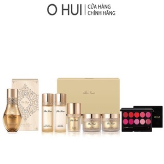 Bộ dưỡng 5 món tái sinh da, Tinh chất tăng cường tế bào gốc chống lão hóa toàn diện và Bảng son 10 màu OHUI