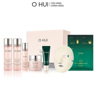 [HB Gift] Bộ 5 món dưỡng ẩm căng mượt da & Mặt nạ tinh chất chống lão hóa cao cấp 2 trong 1 37ml OHUI Gimmick