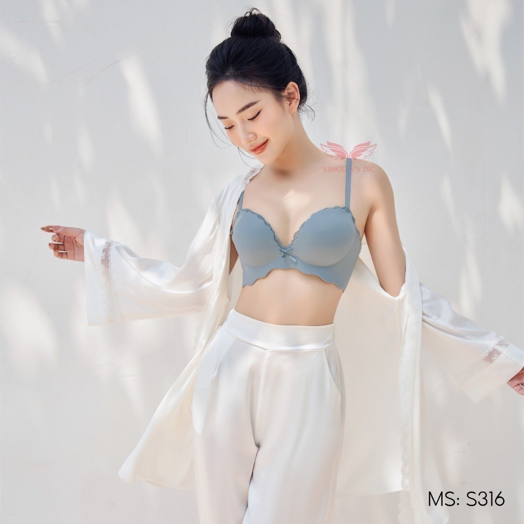 Set đồ lót nữ VINGO áo ngực không gọng mút dày nâng ngực quần lót cotton kháng khuẩn S316 VNGO | BigBuy360 - bigbuy360.vn