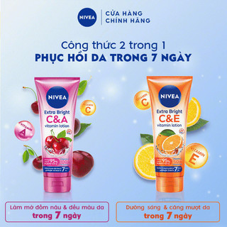 Bộ 2 Sữa Dưỡng Thể NIVEA Vitamin C&E C&A Dưỡng Sáng Da | Đều Màu Da | Mịn Da (180 ml) - 84374+80372