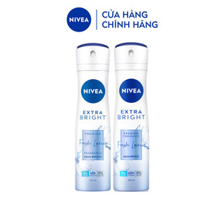 Combo 2 Xịt ngăn mùi NIVEA dưỡng sáng hương nước hoa (Tươi mát/Ngọt ngào/Quyến rũ) 150ml