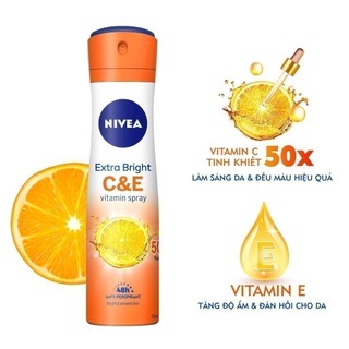 Xịt ngăn mùi nivea vitamin c&e dưỡng sáng da | vitamin c | vitamin e - 84189