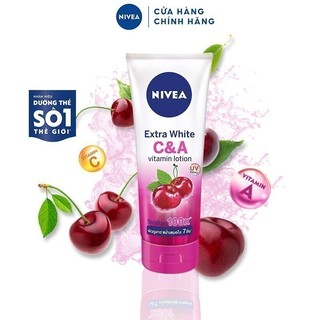 [TẶNG TÚI WASHBAG] Bộ sữa dưỡng thể dưỡng trắng Nivea Extra White C&A Vitamin Lotion 180ml TẶNG TÚI TRANG ĐIỂM