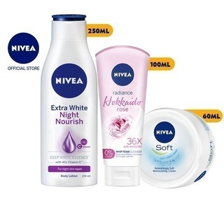 Bộ 3 NIVEA chăm sóc da mềm mịn toàn diện (89054+88125+84984)