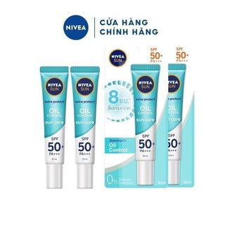Bộ đôi tinh chất chống nắng NIVEA dưỡng trắng & kiểm soát dầu SPF50+ PA+++ (30ml/chai) - 86060
