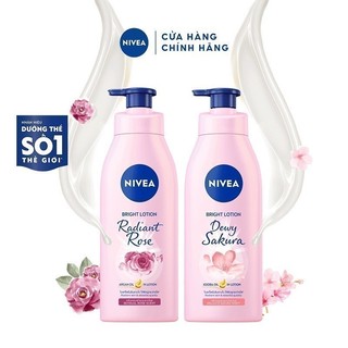 Bộ Đôi Sữa Dưỡng Thể NIVEA Sáng Da Hương Hoa Hồng & Hoa Anh Đào (350 ml)