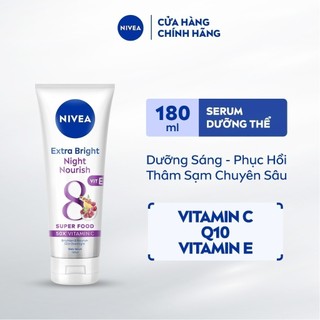 Serum Dưỡng Thể NIVEA Sáng Da Ban Đêm từ 8 Super Foods (180 ml) - 88367