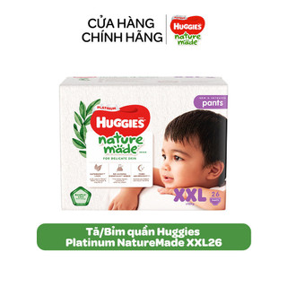 Tã/Bỉm quần Huggies Platinum NatureMade XXL26 -Gói Jumbo 26 miếng