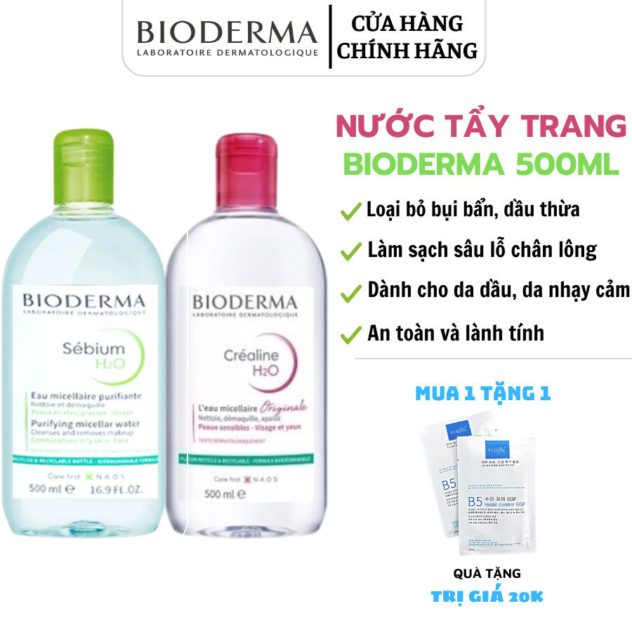 [CHÍNH HÃNG] Nước Tẩy Trang Bioderma Cho Da Dầu Mụn Và Da Nhạy Cảm, Sạch Sâu Lành Tính 500ML | BigBuy360 - bigbuy360.vn