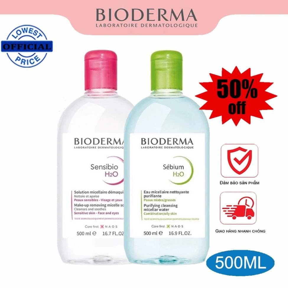 Nước Tẩy Trang Bioderma Senbium H2O Làm Sạch Sâu Cho Da Dầu, Da Nhạy Cảm, Giảm Mụn 500ml | BigBuy360 - bigbuy360.vn