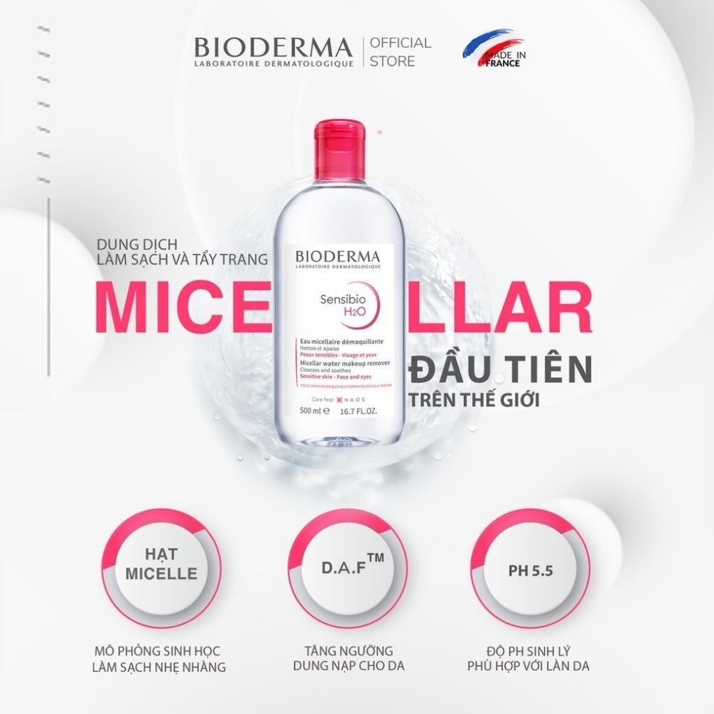 Nước Tẩy Trang Bioderma Senbium H2O Làm Sạch Sâu Cho Da Dầu, Da Nhạy Cảm, Giảm Mụn 500ml | BigBuy360 - bigbuy360.vn