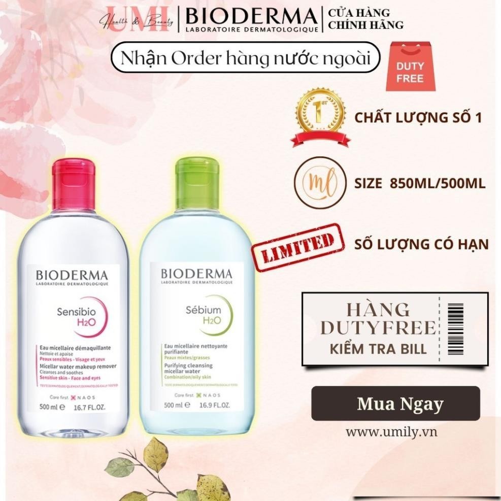 [Chính Hãng] Nước Tẩy Trang Bioderma Senbium H2O Dành Cho Da Dầu Mụn, Da Nhạy Cảm 500ml | BigBuy360 - bigbuy360.vn