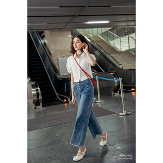 Quần denim nữ ống suông eva de eva 24sqjc015x