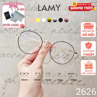 Gọng kính cận tròn nobita dáng nhỏ 2626 mắt kính cận nam nữ LAMY