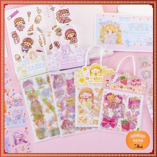 Túi sticker trang trí dạng túi có quai xách dễ thương - Sticker trang trí ( Túi 3 tấm sticker