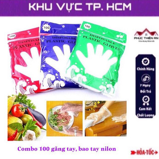 Combo 100 găng tay, bao tay nilon dùng một lần siêu tiện dụng