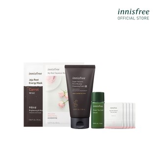 Bộ chăm sóc kiểm soát bã nhờn và thu nhỏ lỗ chân lông innisfree Jeju Super Volcanic Pore Micellar Cleansing Foam 2X Set