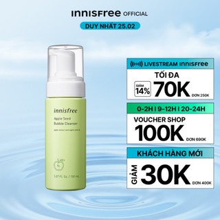 Sữa rửa mặt làm sạch dạng bọt innisfree Apple Seed Bubble Cleanser 150ml