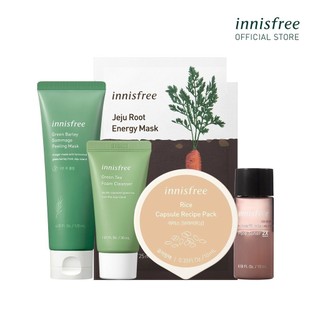 Bộ chăm sóc làm sạch và sáng da innisfree Green Barley Gommage Mask Set