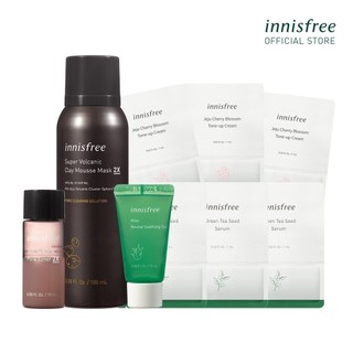 Bộ mặt nạ đất sét innisfree Super Volcanic Mousse Routine Set
