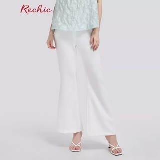 RECHIC Quần Chemise Màu Trắng ống loe phối áo cực xinh dạo phố công sở thanh lịch
